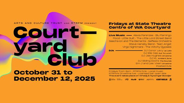 The Arts and Culture Trust and RTRFM are excited to announce the Courtyard Club returns in 2025 for your Friday night post-work fun